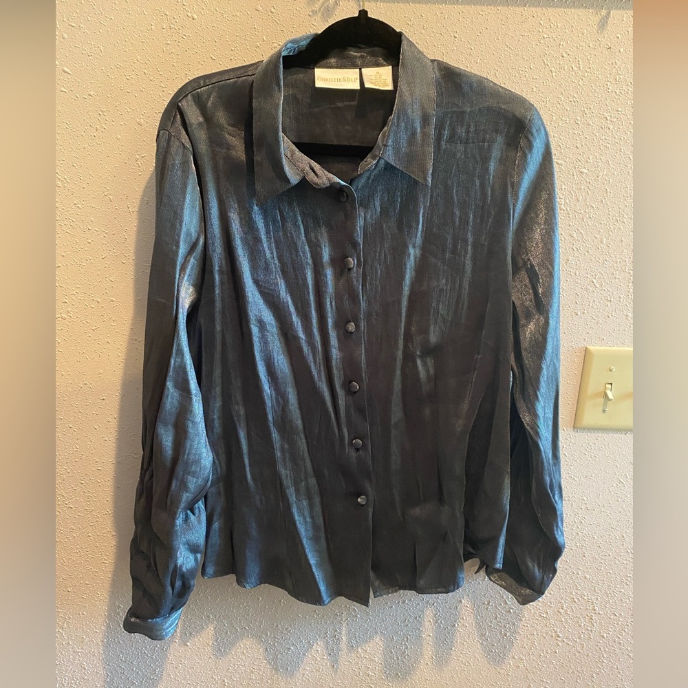 VTG Metallic Christie & Jill Button Down Shirt 18
